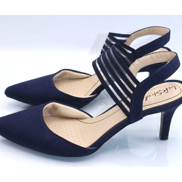 LifeStride Soft System Womens Navy Pointed-Toe Strappy Heels Size 8 Party Siren - Picture 3 of 7